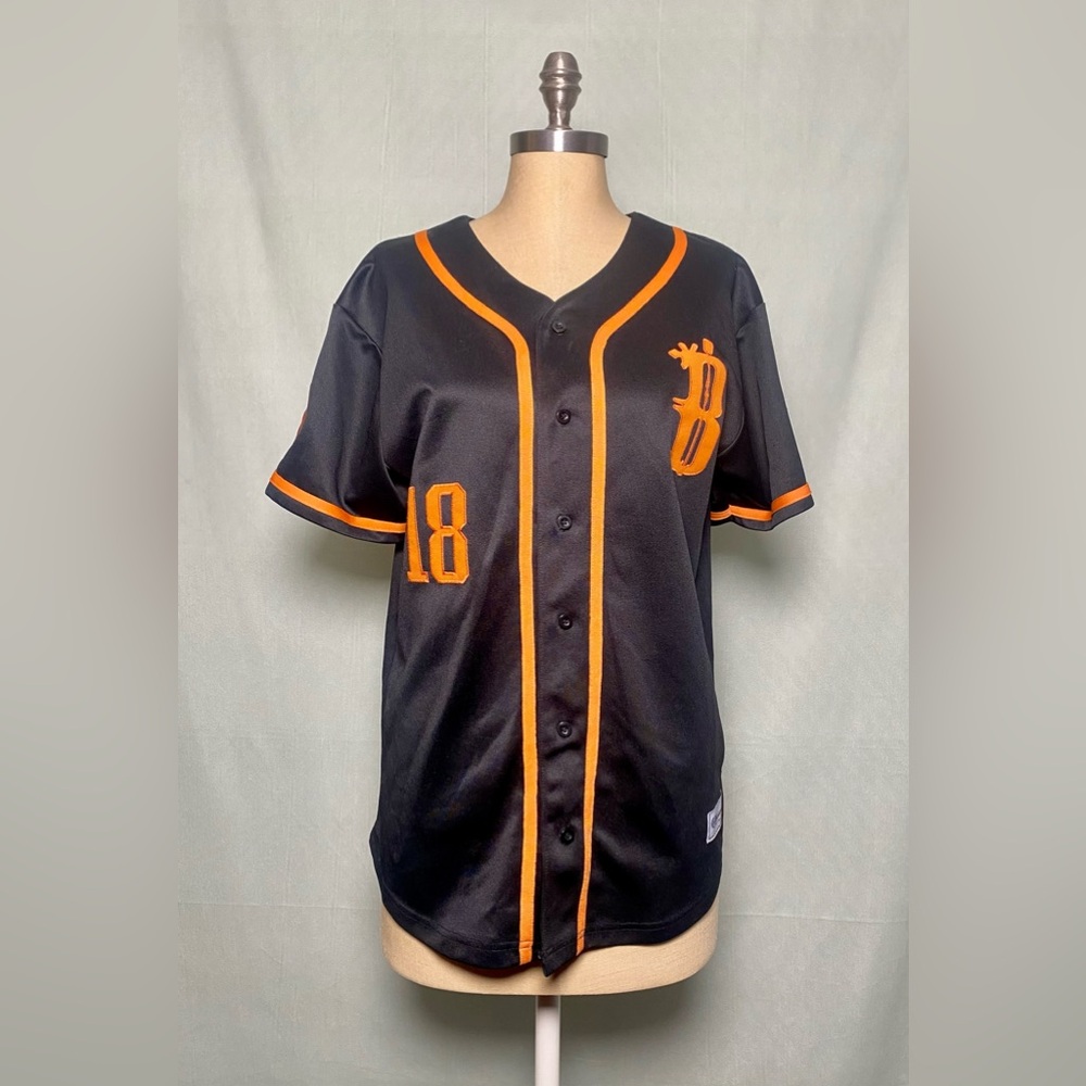 Basshead Black and Orange Button-Up Jersey